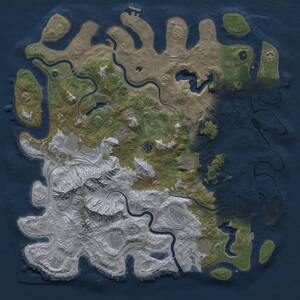 Thumbnail Rust Map: Procedural Map, Size: 5000, Seed: 29214, 17 Monuments