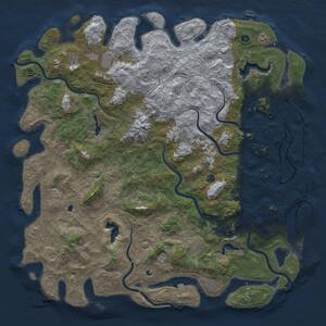 Thumbnail Rust Map: Procedural Map, Size: 6000, Seed: 2102319270, 17 Monuments