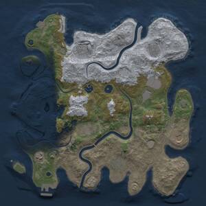Thumbnail Rust Map: Procedural Map, Size: 3750, Seed: 48704881, 15 Monuments