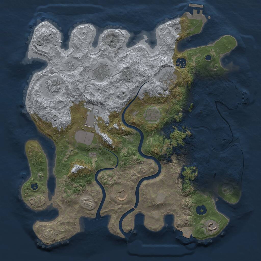 Rust Map: Procedural Map, Size: 3750, Seed: 1204567211, 15 Monuments