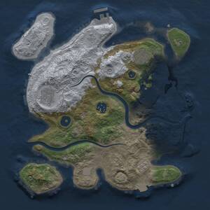 Thumbnail Rust Map: Procedural Map, Size: 3000, Seed: 6177, 11 Monuments