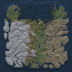 Thumbnail Rust Map: Procedural Map, Size: 6000, Seed: 811061008, 17 Monuments