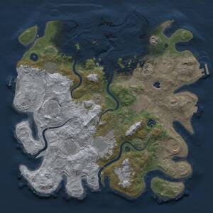Thumbnail Rust Map: Procedural Map, Size: 4000, Seed: 91028872, 17 Monuments
