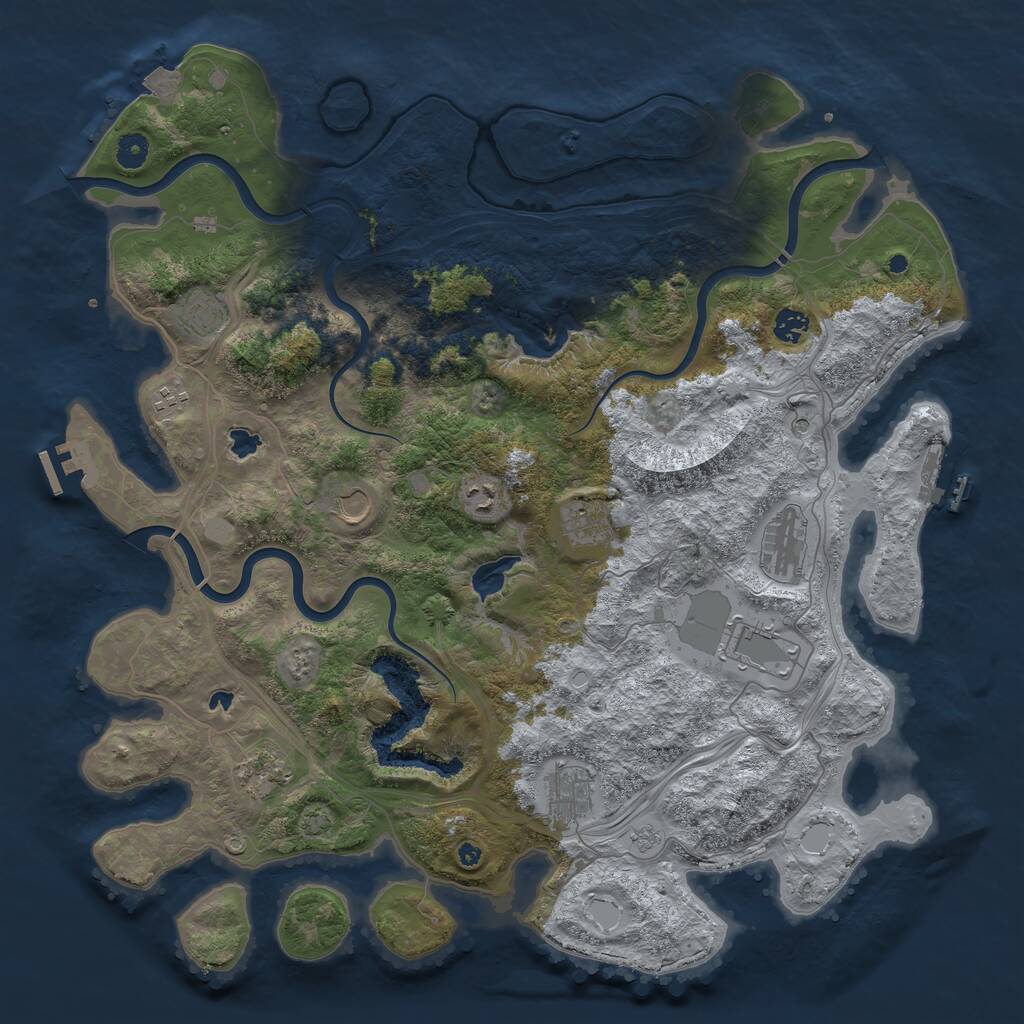 Rust Map: Procedural Map, Size: 4500, Seed: 123133, 16 Monuments