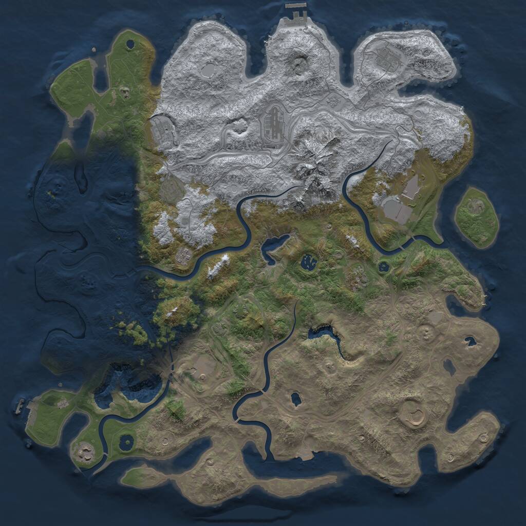 Rust Map: Procedural Map, Size: 5000, Seed: 612946509, 17 Monuments