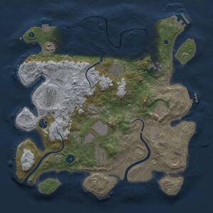 Thumbnail Rust Map: Procedural Map, Size: 3700, Seed: 203816984, 16 Monuments