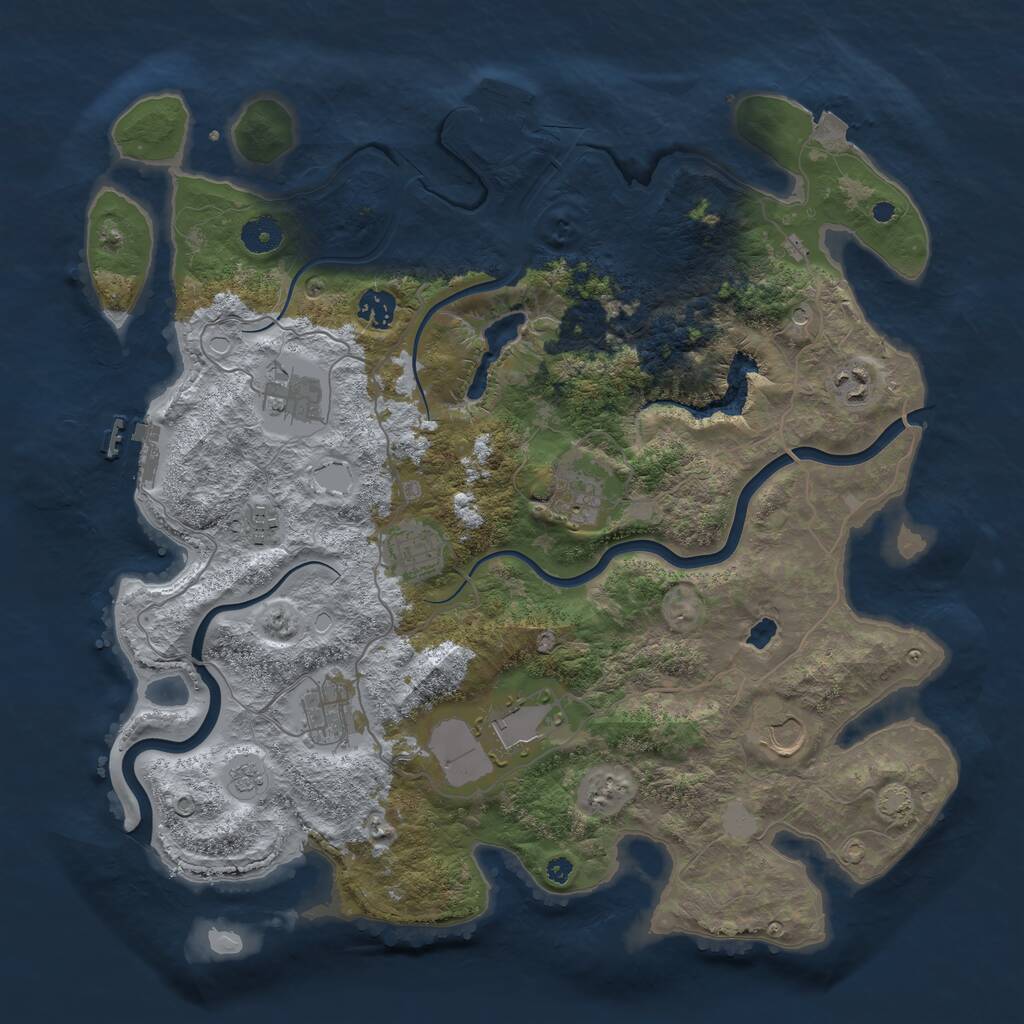 Rust Map: Procedural Map, Size: 4000, Seed: 811061008, 15 Monuments