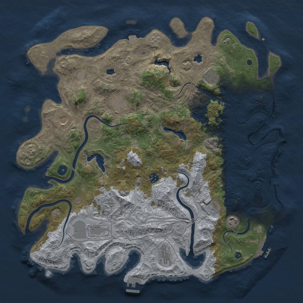 Rust Map: Procedural Map, Size: 4606, Seed: 456874924, 16 Monuments