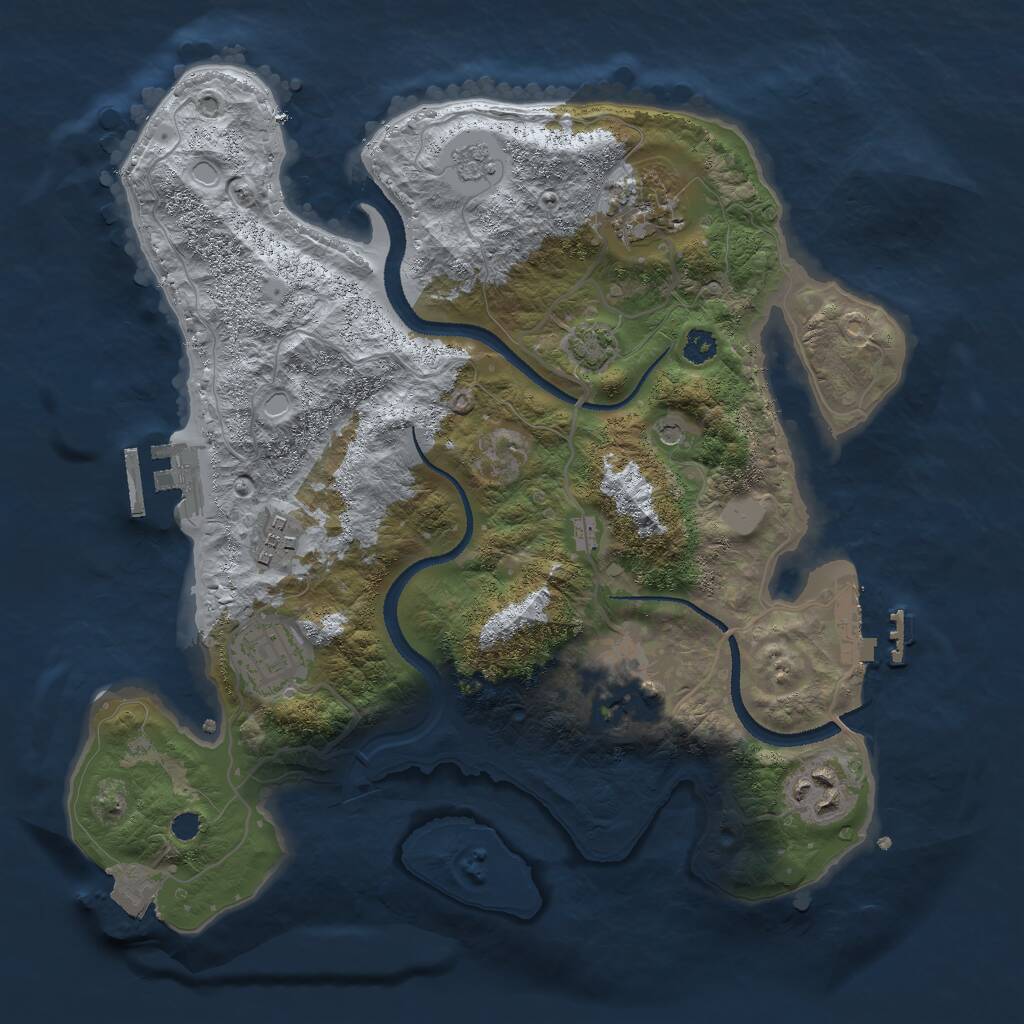 Rust Map: Procedural Map, Size: 3000, Seed: 460747463, 11 Monuments