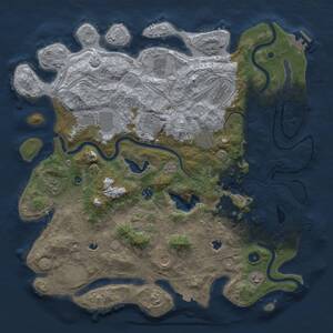 Thumbnail Rust Map: Procedural Map, Size: 4500, Seed: 660918093, 17 Monuments