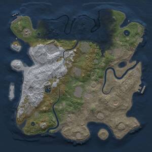 Thumbnail Rust Map: Procedural Map, Size: 3750, Seed: 5344, 17 Monuments