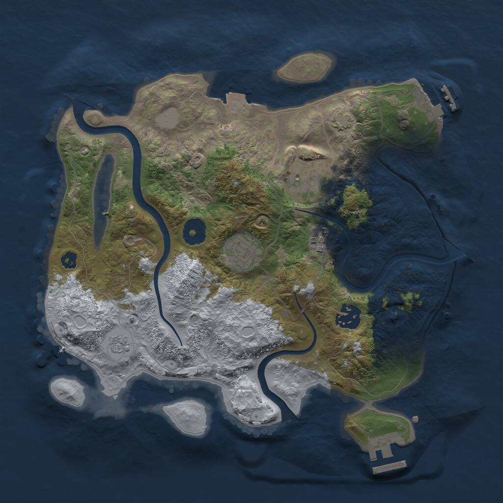 Rust Map: Procedural Map, Size: 3000, Seed: 2469532, 9 Monuments