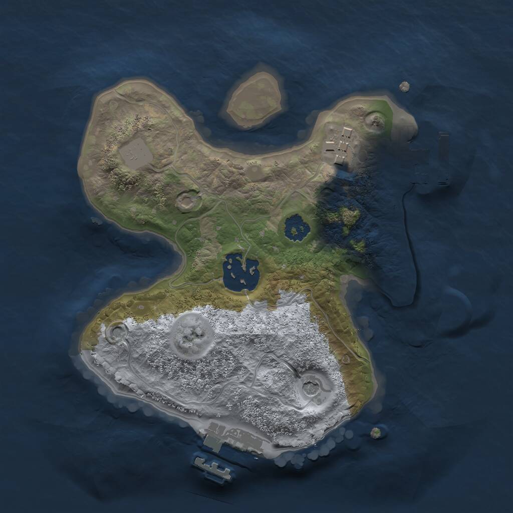 Rust Map: Procedural Map, Size: 2000, Seed: 23567, 6 Monuments