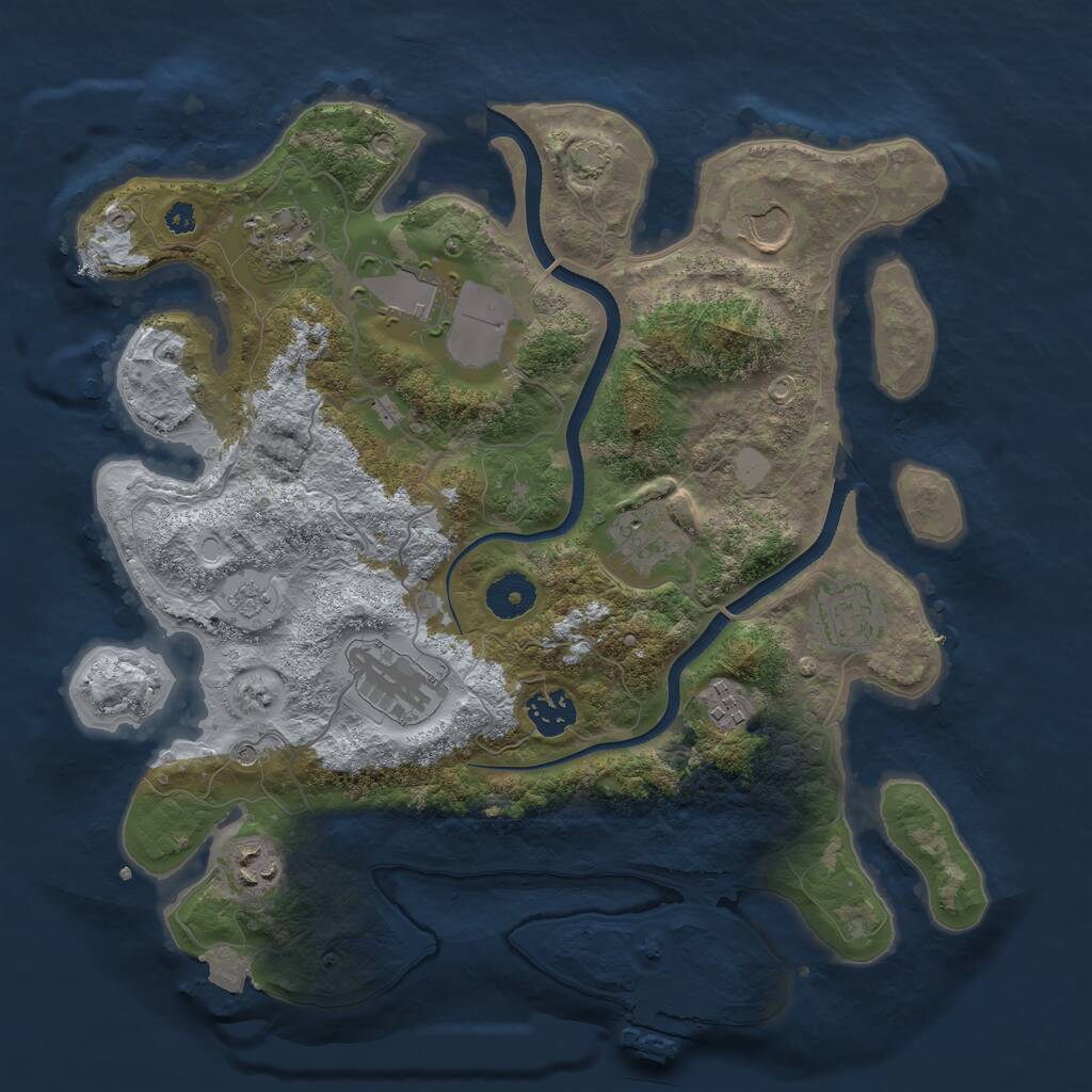 Rust Map: Procedural Map, Size: 3500, Seed: 5403710, 14 Monuments