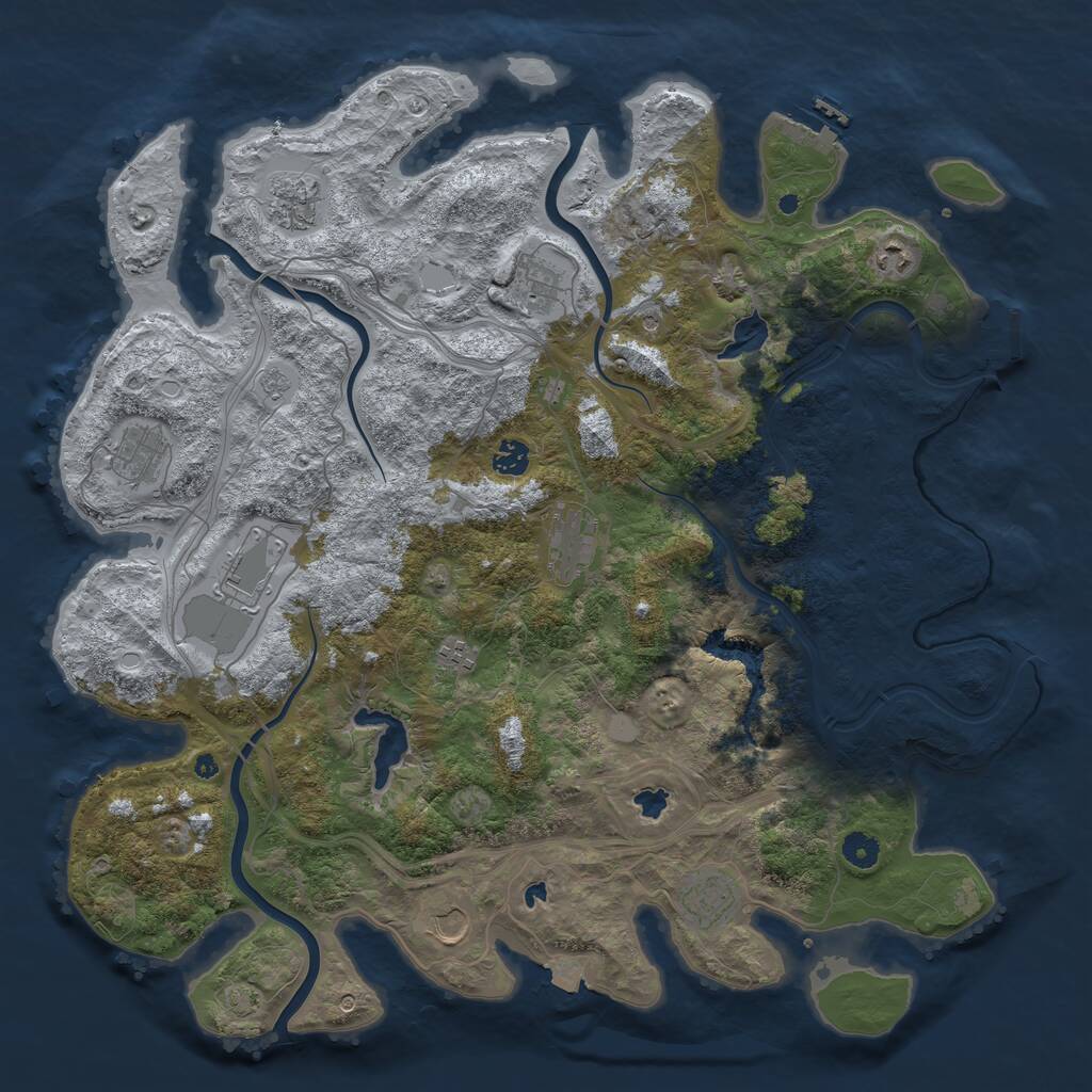 Rust Map: Procedural Map, Size: 4500, Seed: 921075938, 16 Monuments