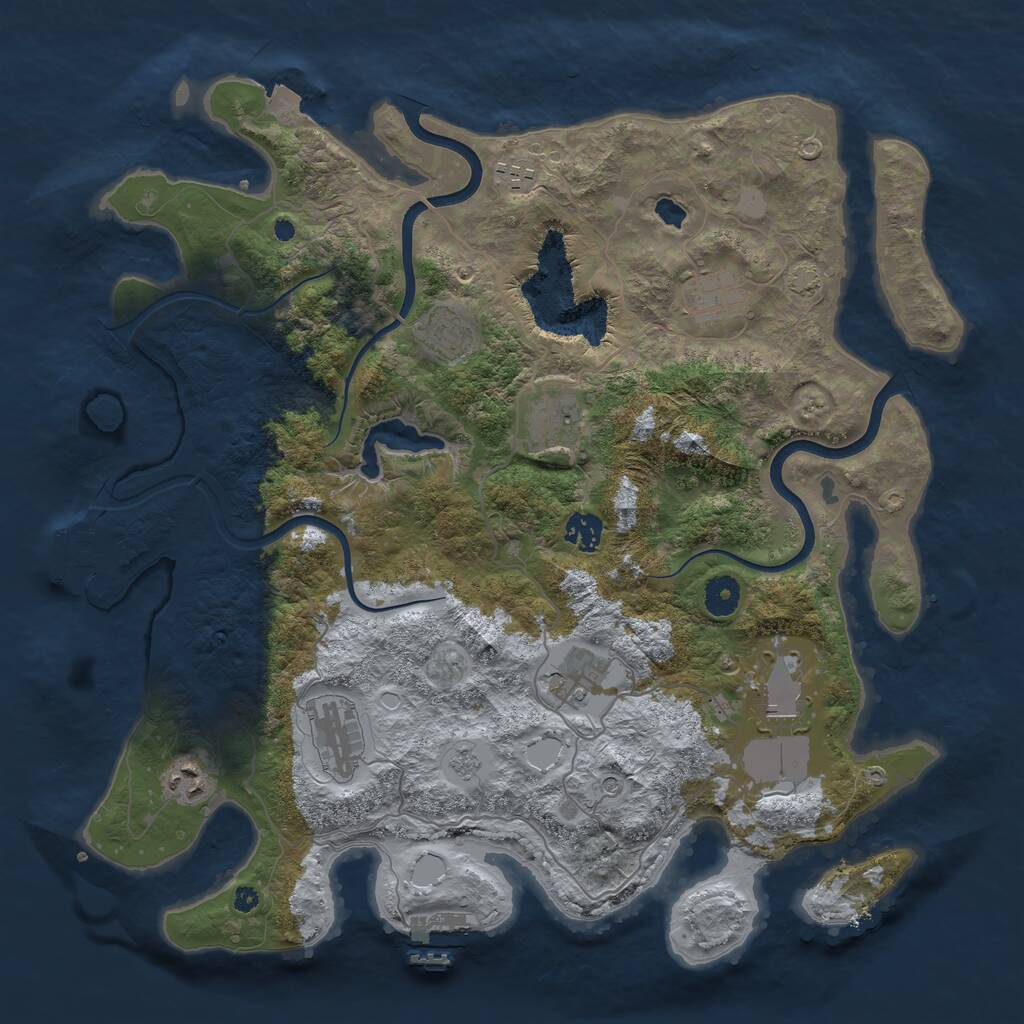 Rust Map: Procedural Map, Size: 4000, Seed: 1911380837, 15 Monuments