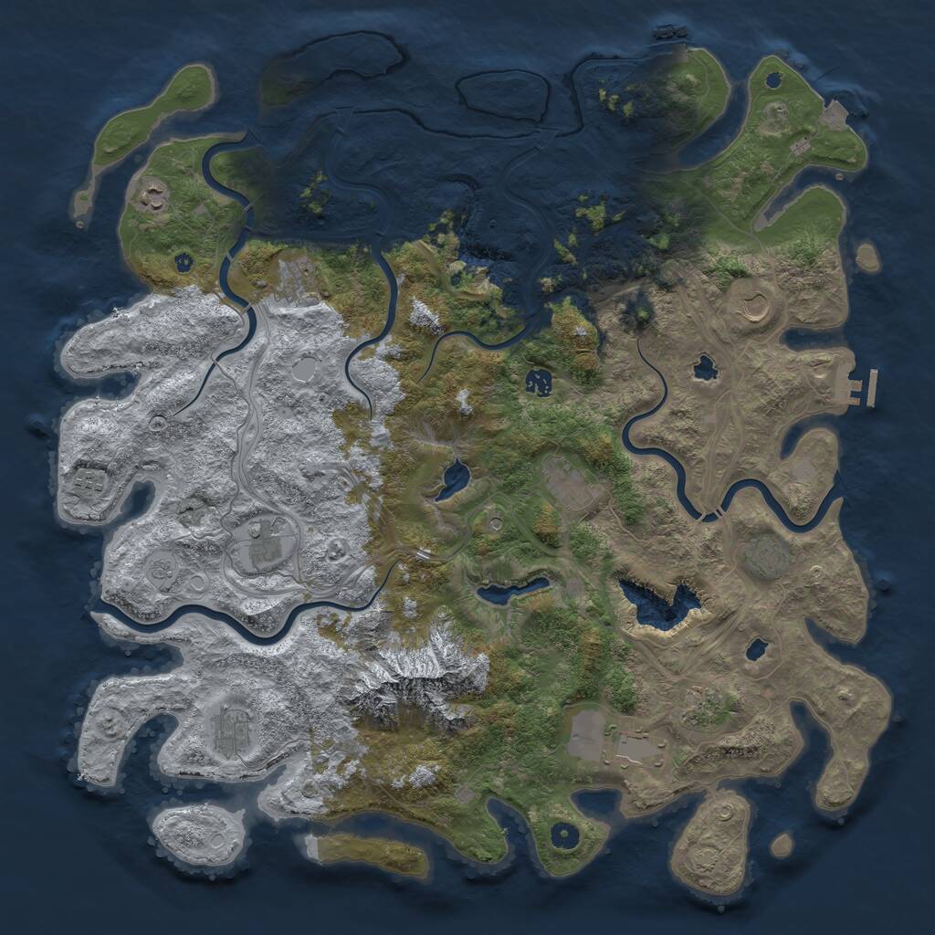 Rust Map: Procedural Map, Size: 5000, Seed: 103447096, 17 Monuments