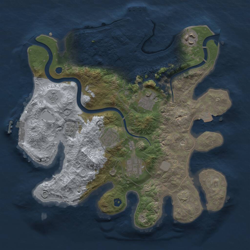 Rust Map: Procedural Map, Size: 3000, Seed: 6592840, 11 Monuments