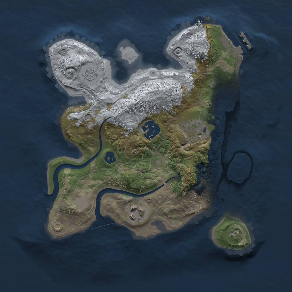 Rust Map: Procedural Map, Size: 2500, Seed: 2025539419, 6 Monuments