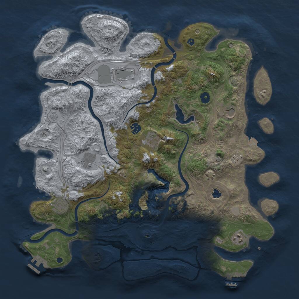 Rust Map: Procedural Map, Size: 4250, Seed: 1289262399, 14 Monuments