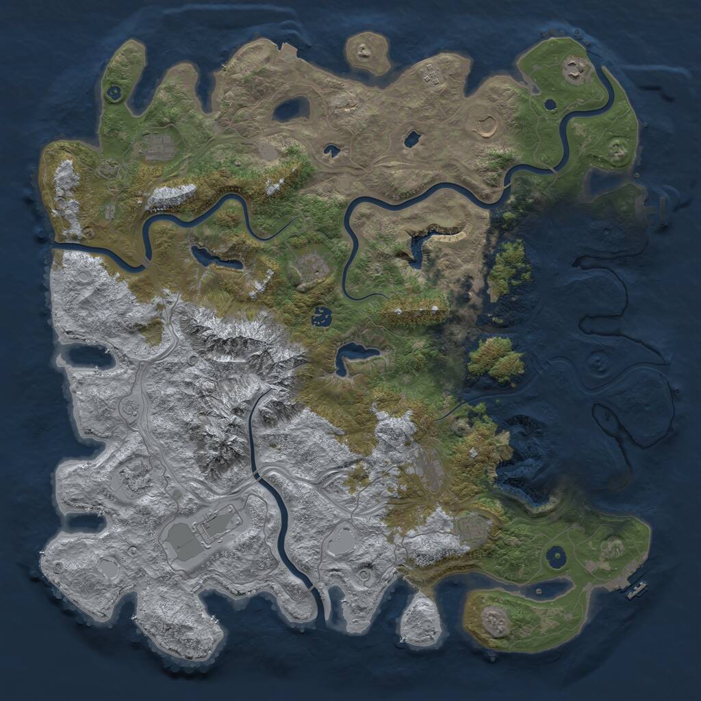 Rust Map: Procedural Map, Size: 5000, Seed: 63147095, 17 Monuments