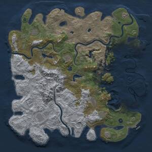 Thumbnail Rust Map: Procedural Map, Size: 5000, Seed: 63147095, 17 Monuments