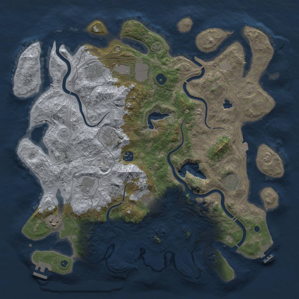 Rust Map: Procedural Map, Size: 4250, Seed: 1034530530, 15 Monuments