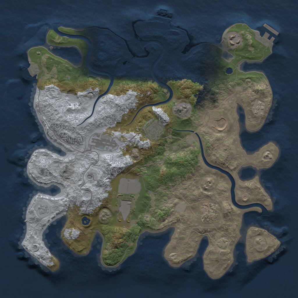 Rust Map: Procedural Map, Size: 3500, Seed: 1587096672, 13 Monuments