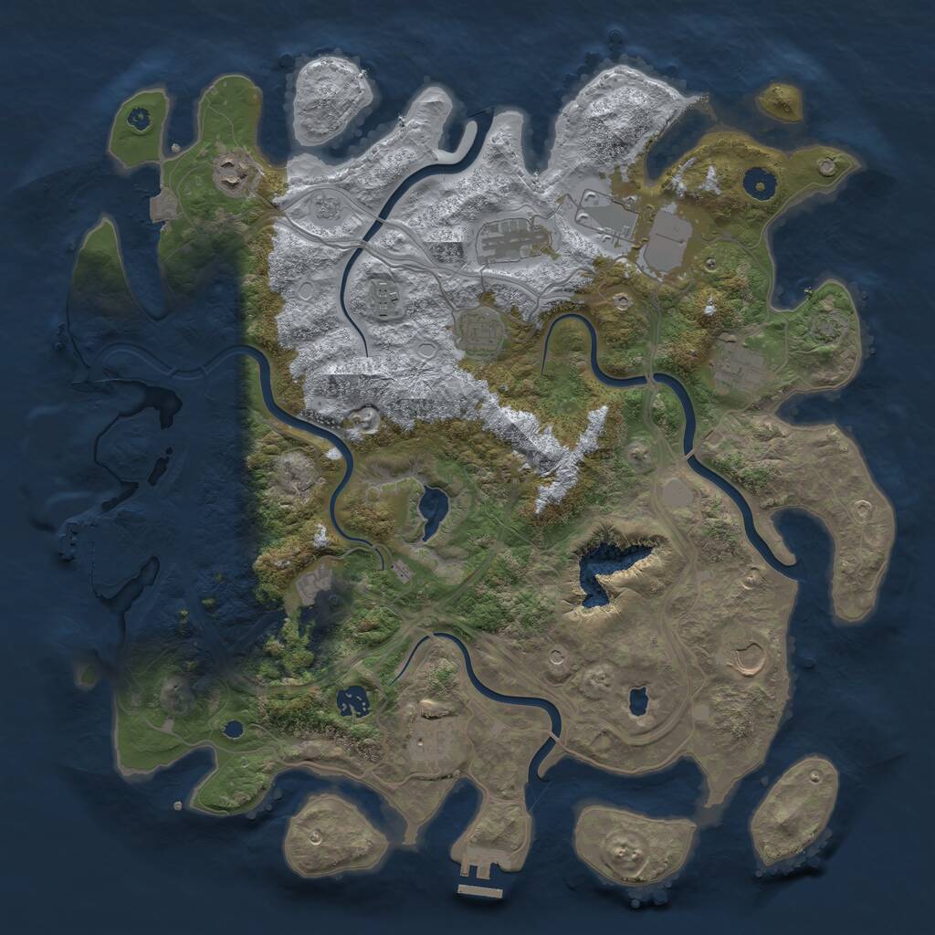 Rust Map: Procedural Map, Size: 4250, Seed: 648699131, 16 Monuments