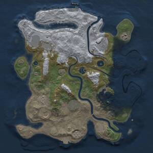 Thumbnail Rust Map: Procedural Map, Size: 3500, Seed: 80649237, 14 Monuments