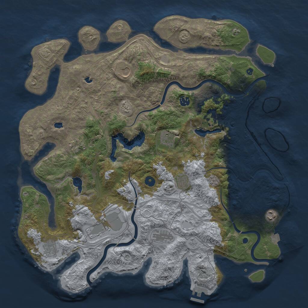 Rust Map: Procedural Map, Size: 4500, Seed: 450687380, 15 Monuments
