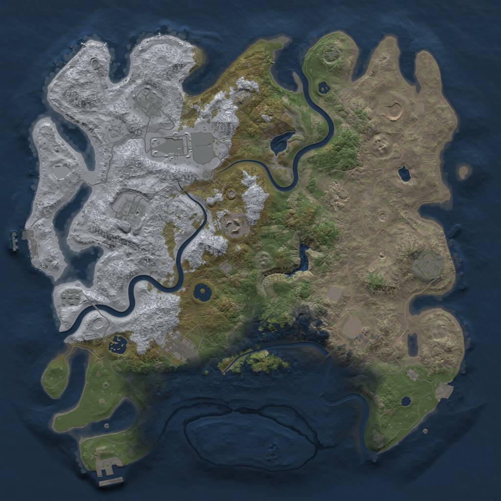 Rust Map: Procedural Map, Size: 4200, Seed: 1426604, 17 Monuments