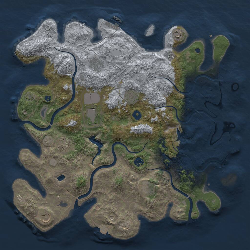 Rust Map: Procedural Map, Size: 4096, Seed: 1394000567, 15 Monuments