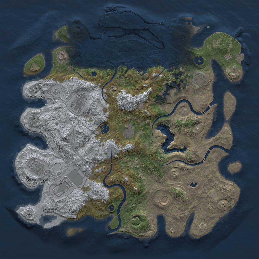 Rust Map: Procedural Map, Size: 4250, Seed: 76279326, 16 Monuments