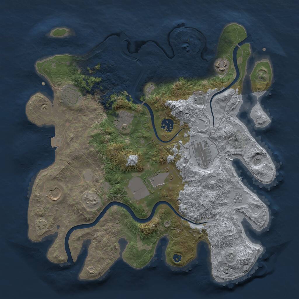 Rust Map: Procedural Map, Size: 3500, Seed: 2019363332, 12 Monuments