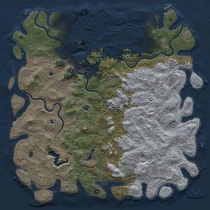 Thumbnail Rust Map: Procedural Map, Size: 6000, Seed: 1757721728, 17 Monuments