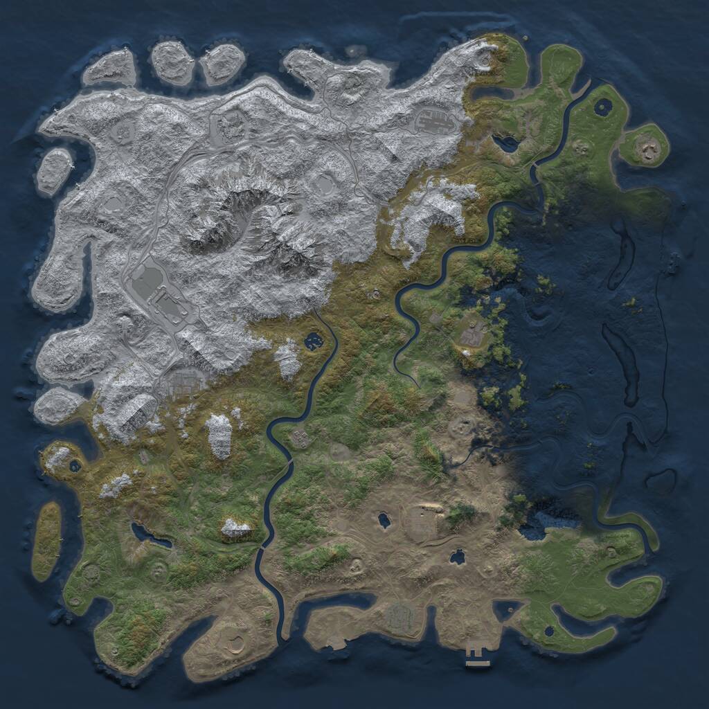 Rust Map: Procedural Map, Size: 6000, Seed: 789841918, 17 Monuments