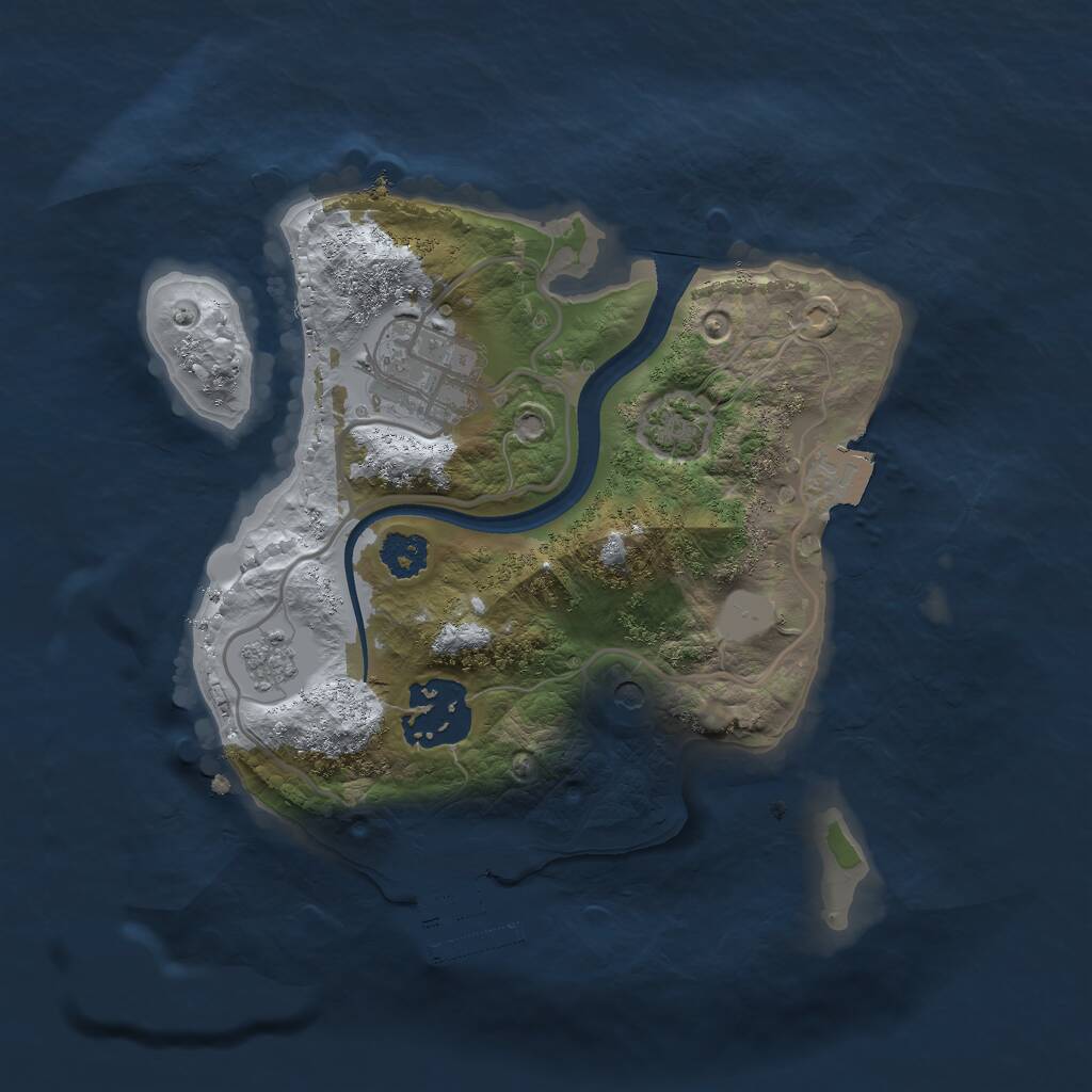 Rust Map: Procedural Map, Size: 2317, Seed: 3750, 7 Monuments