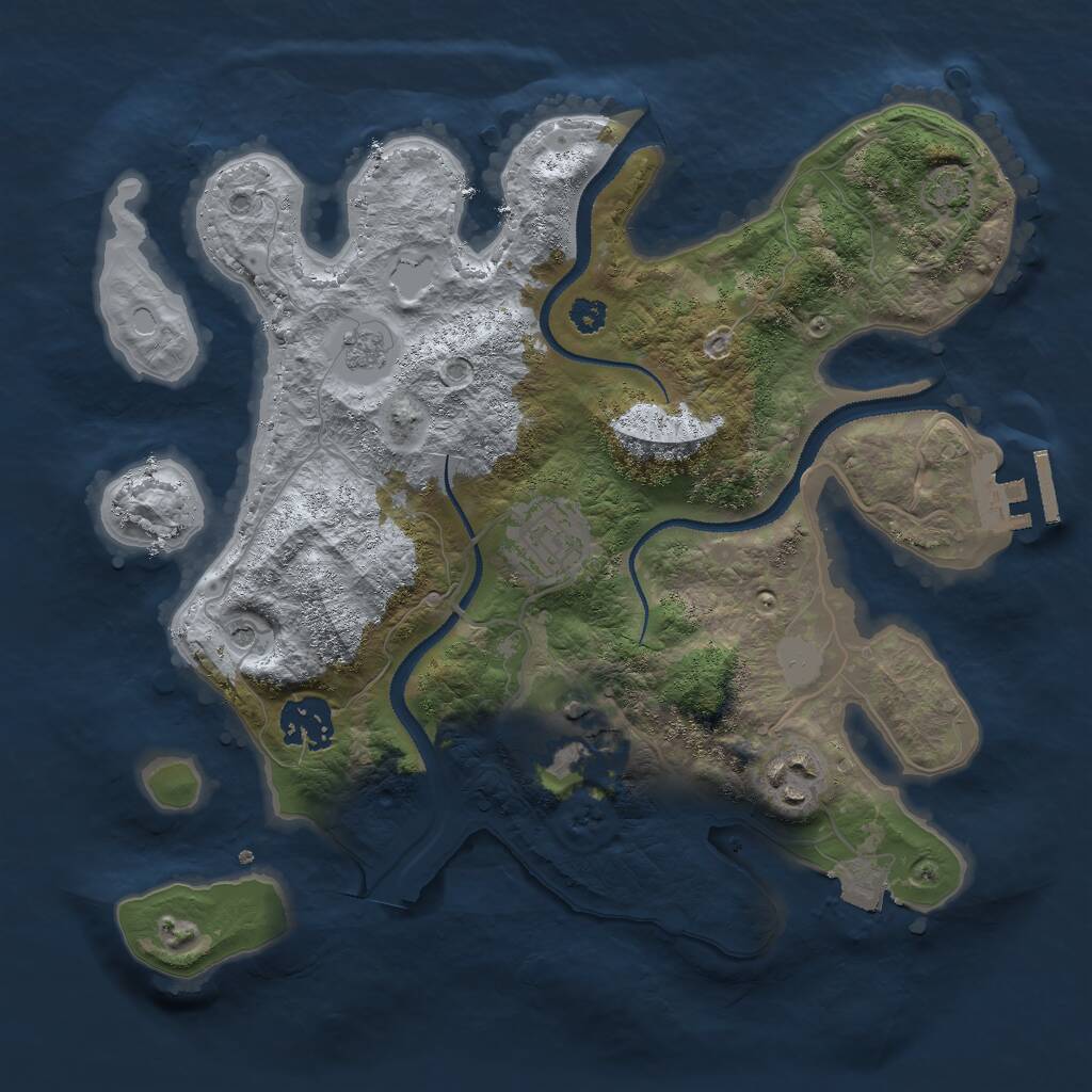 Rust Map: Procedural Map, Size: 3000, Seed: 81911, 9 Monuments