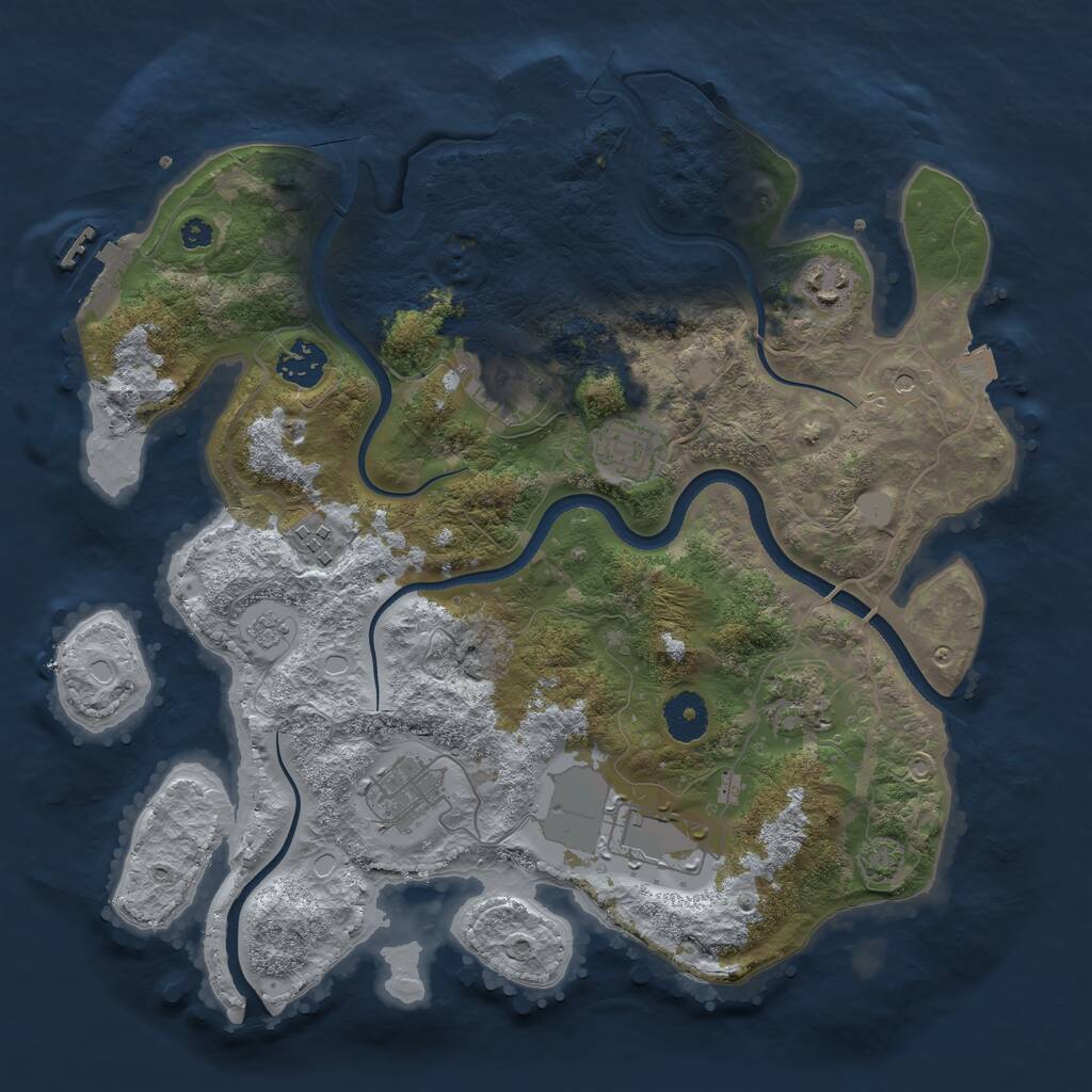 Rust Map: Procedural Map, Size: 3500, Seed: 5428532, 14 Monuments