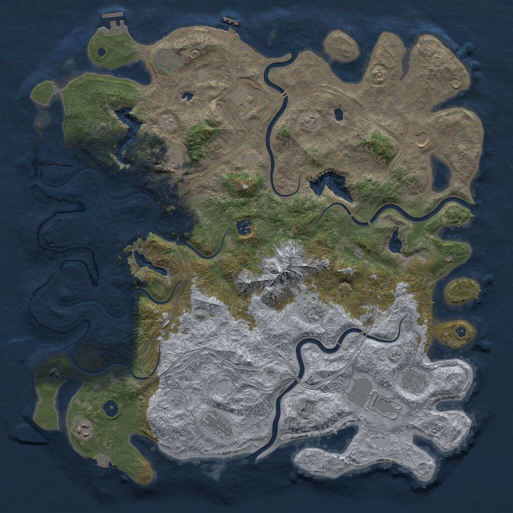 Rust Map: Procedural Map, Size: 5000, Seed: 1438814289, 17 Monuments