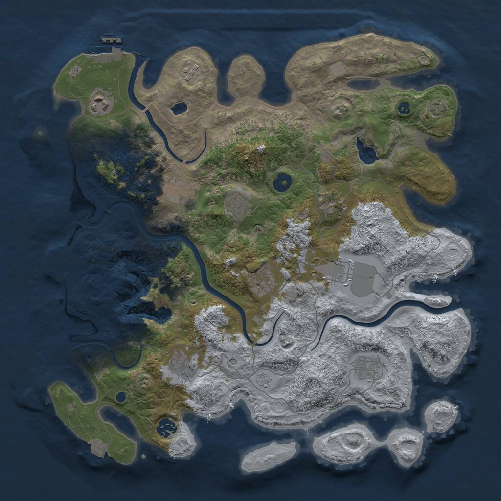 Rust Map: Procedural Map, Size: 4000, Seed: 1452447167, 16 Monuments