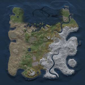Thumbnail Rust Map: Procedural Map, Size: 3700, Seed: 459435, 15 Monuments