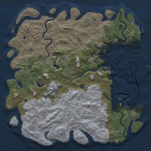 Thumbnail Rust Map: Procedural Map, Size: 6000, Seed: 25786157, 17 Monuments