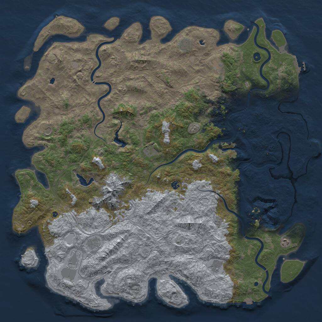 Rust Map: Procedural Map, Size: 6000, Seed: 25786157, 17 Monuments