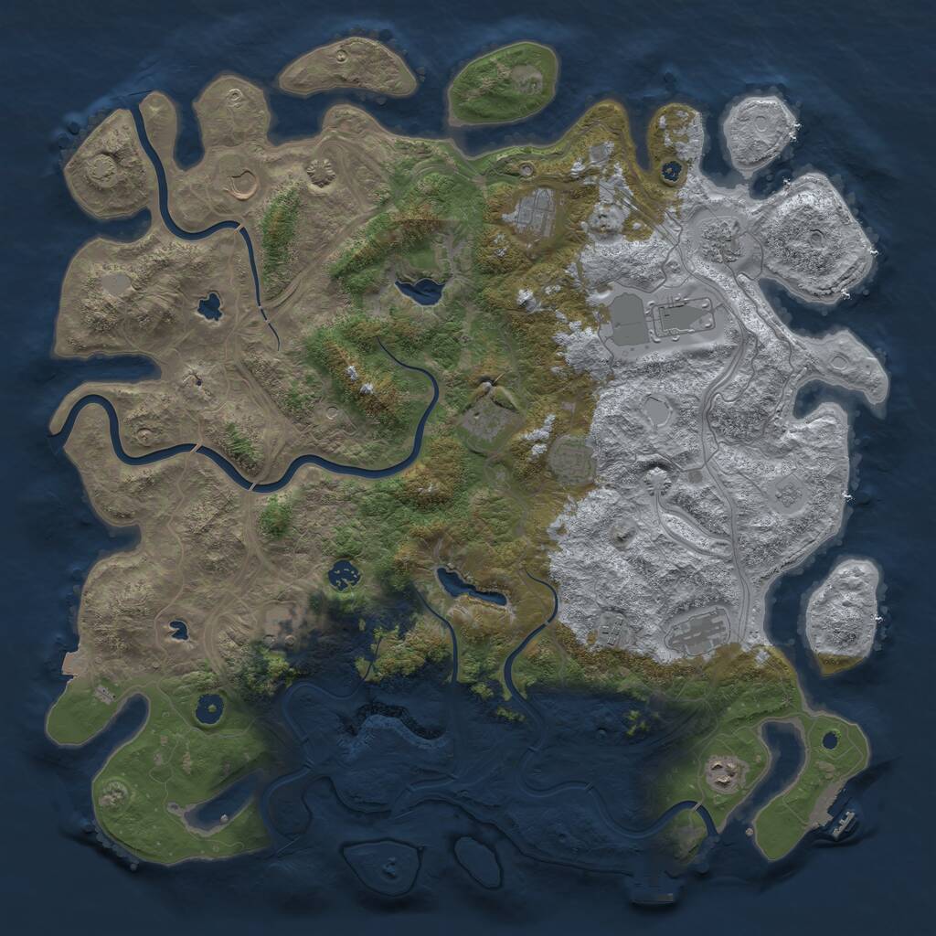 Rust Map: Procedural Map, Size: 4800, Seed: 1587806036, 17 Monuments