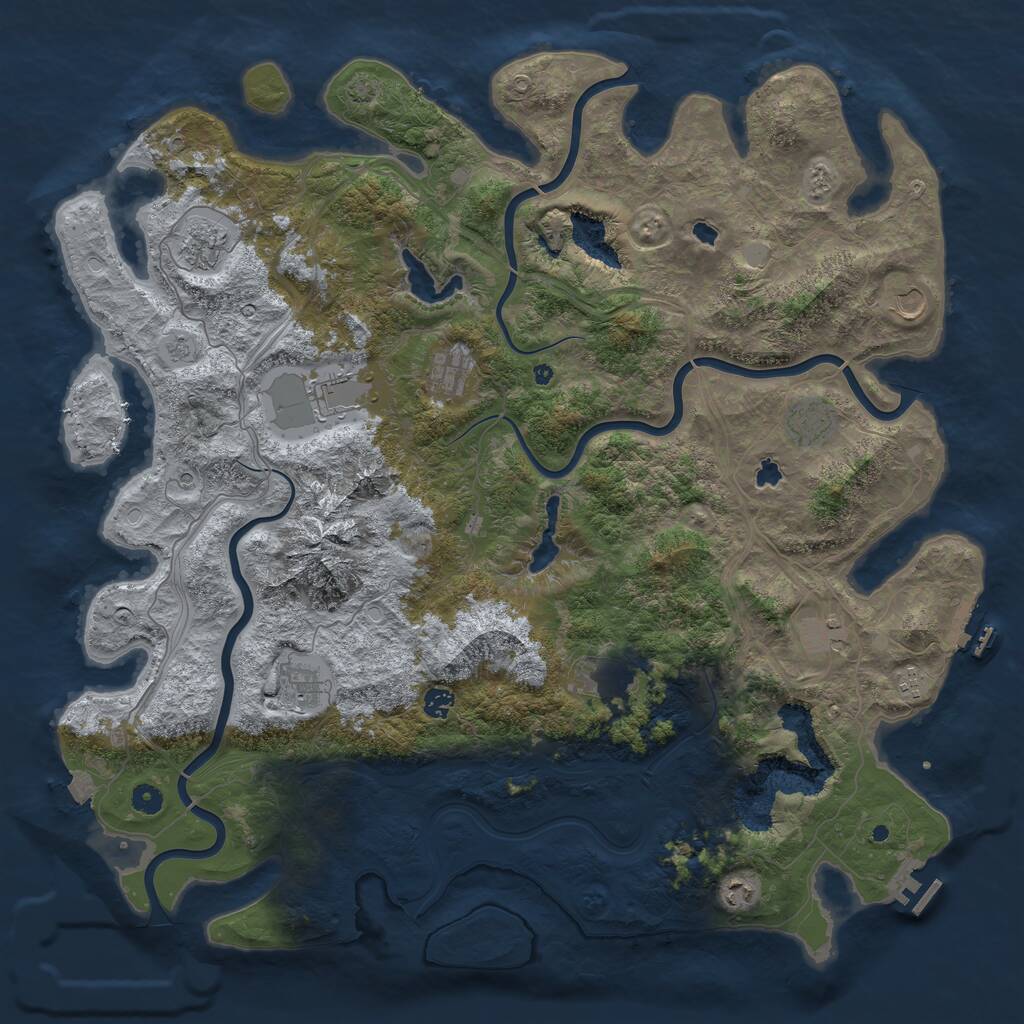 Rust Map: Procedural Map, Size: 5000, Seed: 231539547, 17 Monuments