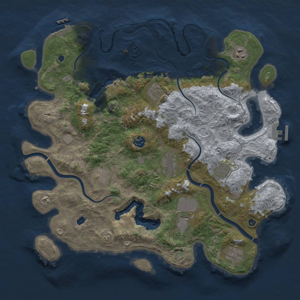 Rust Map: Procedural Map, Size: 4000, Seed: 1163547, 15 Monuments