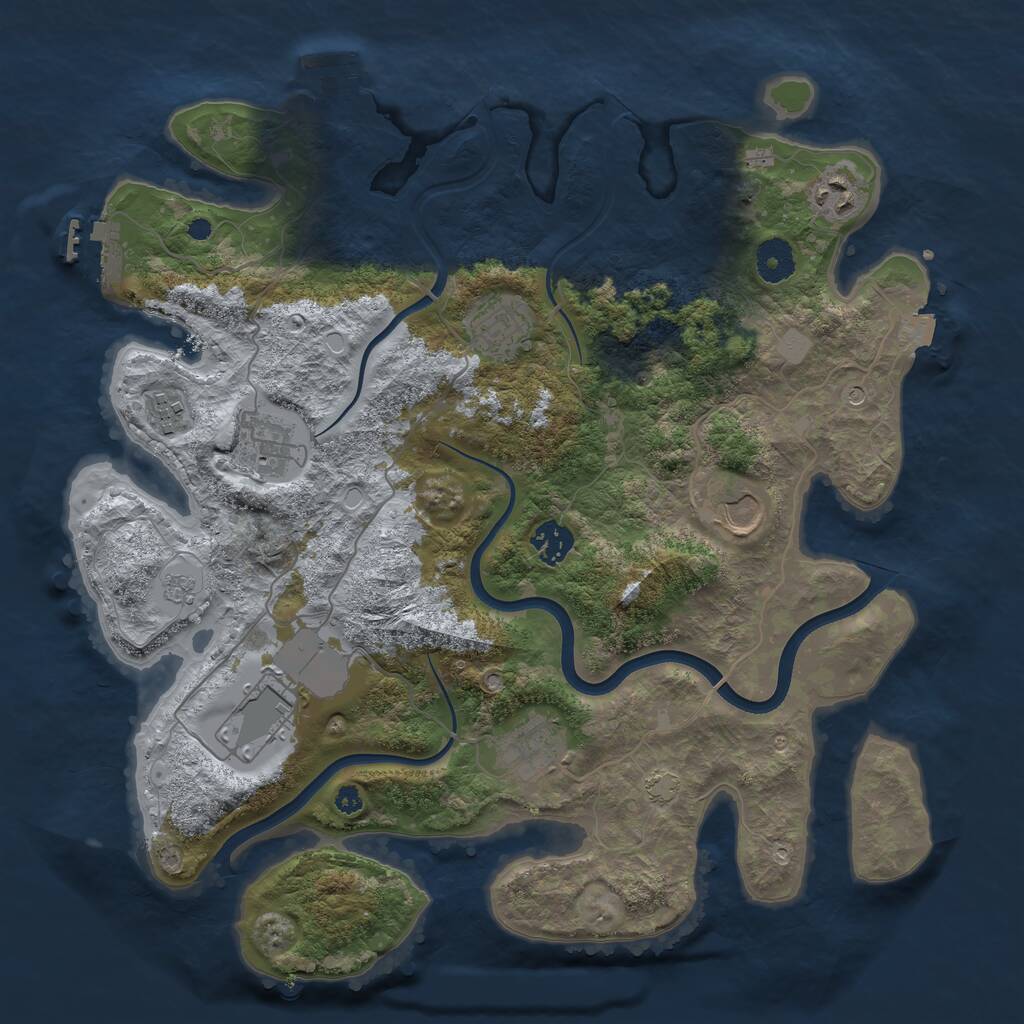 Rust Map: Procedural Map, Size: 3700, Seed: 1626902794, 14 Monuments