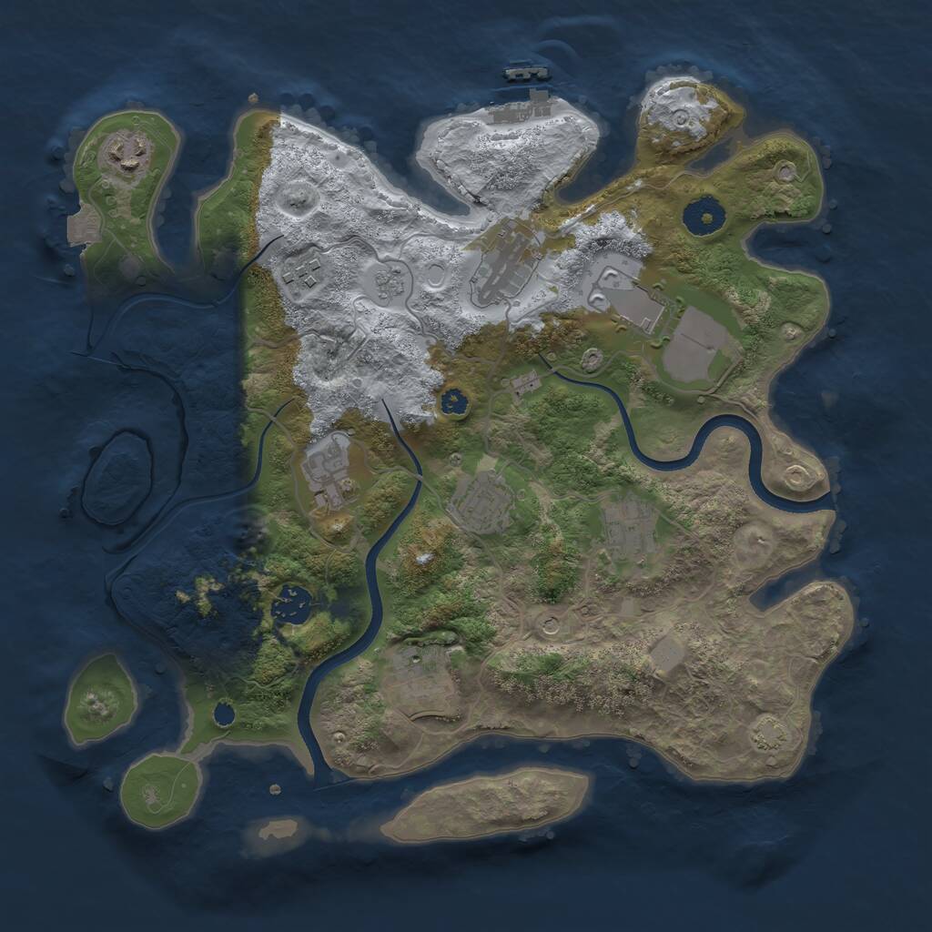 Rust Map: Procedural Map, Size: 3500, Seed: 1815812185, 14 Monuments